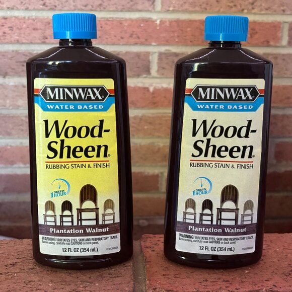 Lot of 2 Minwax Wood-Sheen Rubbing Stain & Finish, Water Based, PLANATION WALNUT - Picture 1 of 4